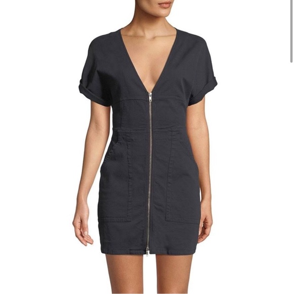 A.L.C. Dresses & Skirts - A.L.C. Black Zip-Front V neck Mini Dress